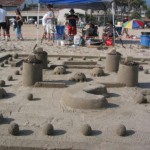 pacman game sand sculpture