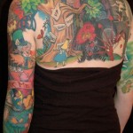 alice in wonderland tattoo back