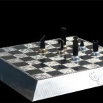 luxurious carbon fiber chess set