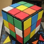 rubik's cube cake design with colors