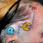 video game tattoo pacman head