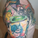 batman collage tattoo 2