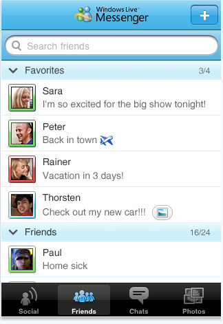 Windows Live Messenger iphone
