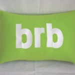 brb text talk pillow design image
