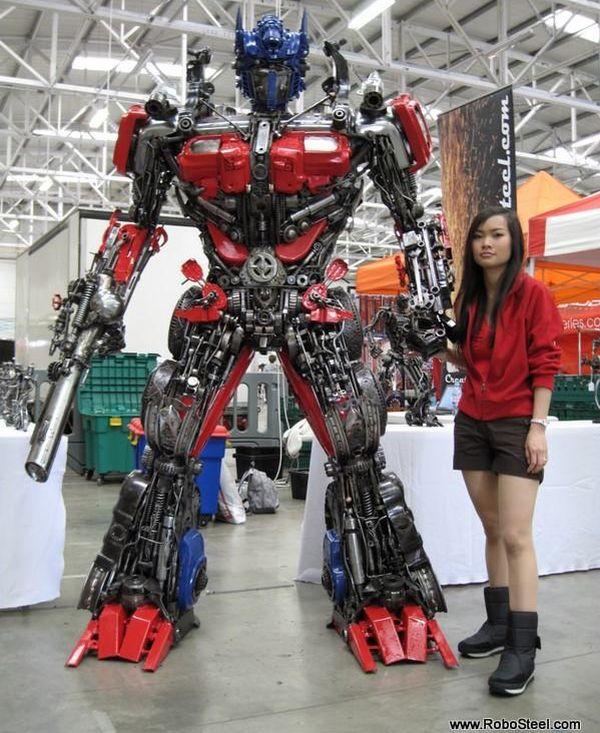 optimus prime transformer sculpture steel image
