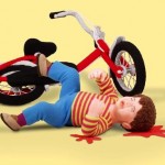 bicycle fall blood plush doll image