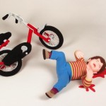 bicycle fall blood plush doll image 2