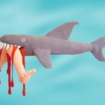shark attack bloody plush doll image