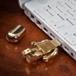 Golden robot USB flash drive 2