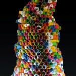 christmas tree colorful straws