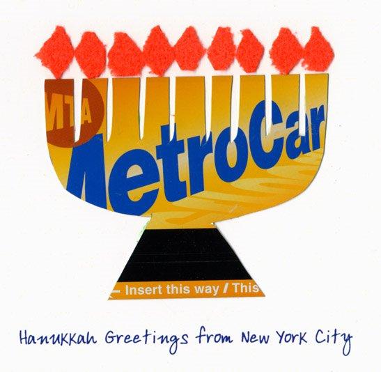 hanukkah menorah new york metro card