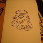 star wars stormtrooper one line drawing