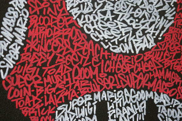 Mario Mushroom Typography Art