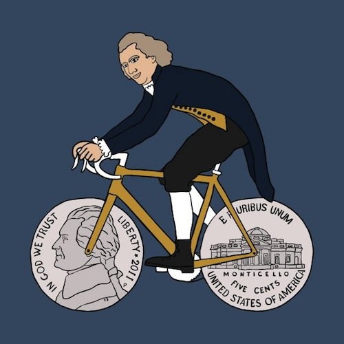 Thomas Jefferson on a Bike