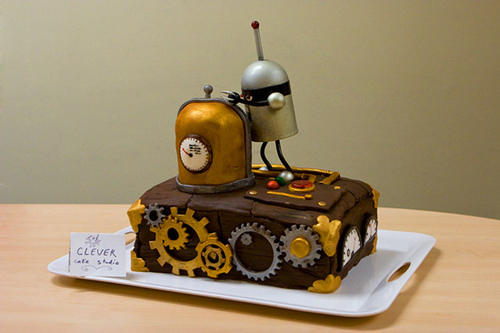 Steampunk Cake and Fruit Friend