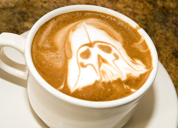 latte art darth vader