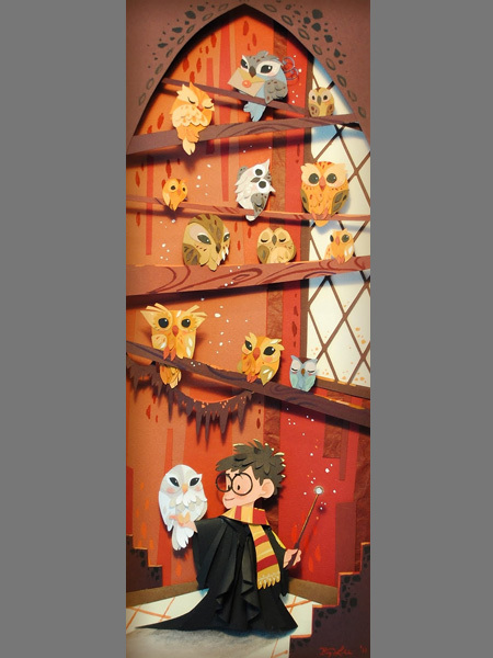 Harry Potter Paper Art Owls