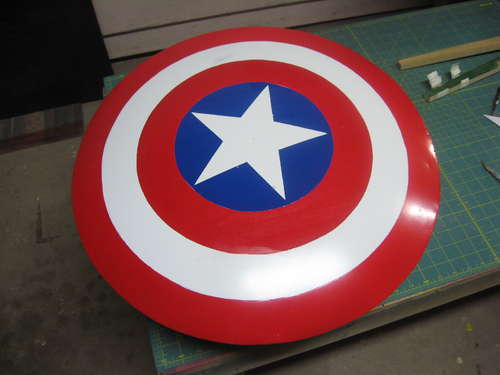 Painted Homemade Captain America Shield