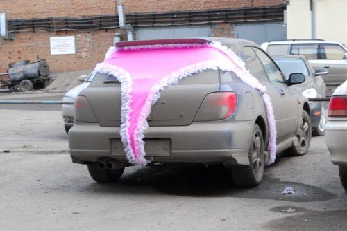 Pink Frilly Thong Car Cover