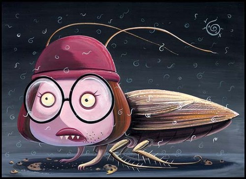 Meg Griffin on the body of a cockroach, by Joe Vaux