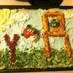 angry birds vegetable pizza