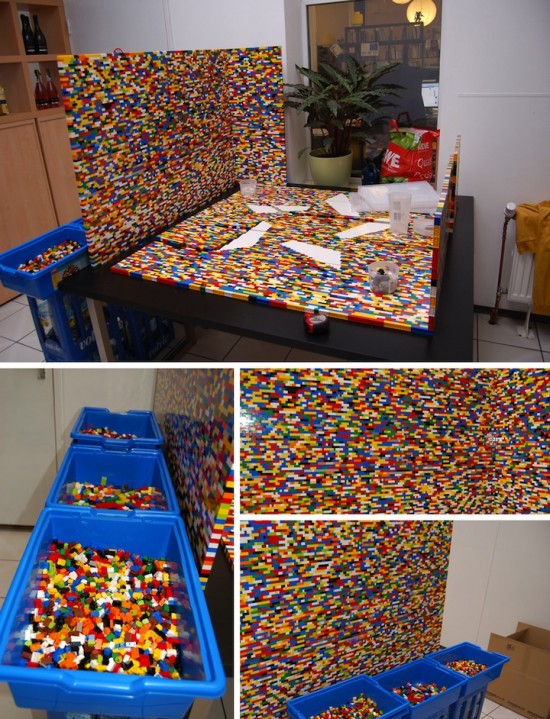 lego wall divider finished