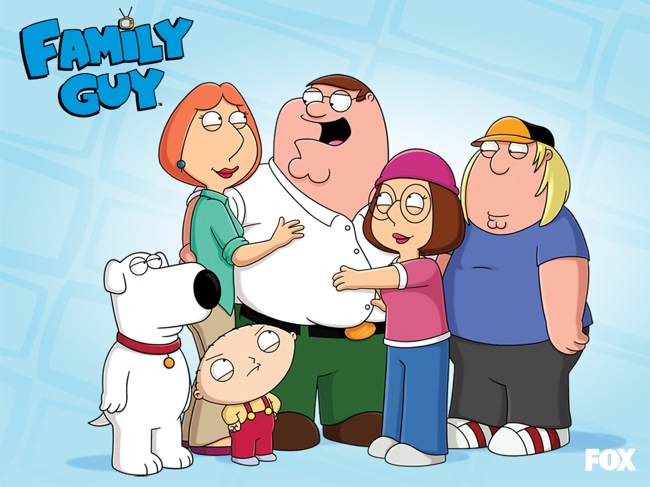 The Family Guy cast, including Peter Griffin