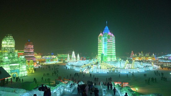 Ice sculpture building in Harbin China