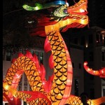lit chinese dragon