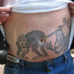 monkey ass tattoo