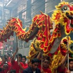 red and yellow chinese dragon