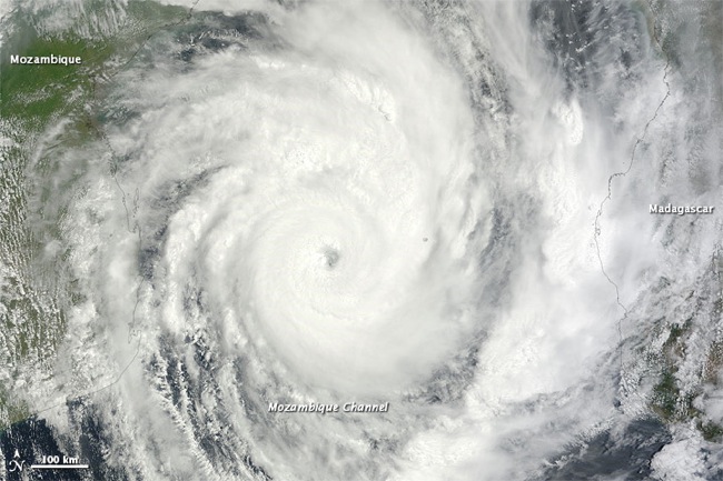 Nasa satellite image of Tropical Cyclone Funso