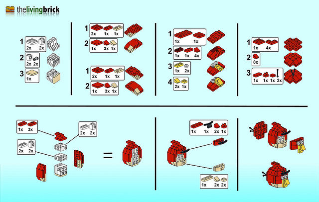 LEGO Red Angry Bird diagram
