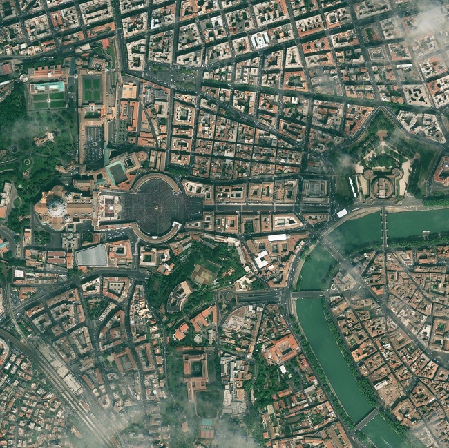 Satellite view of Vatican City