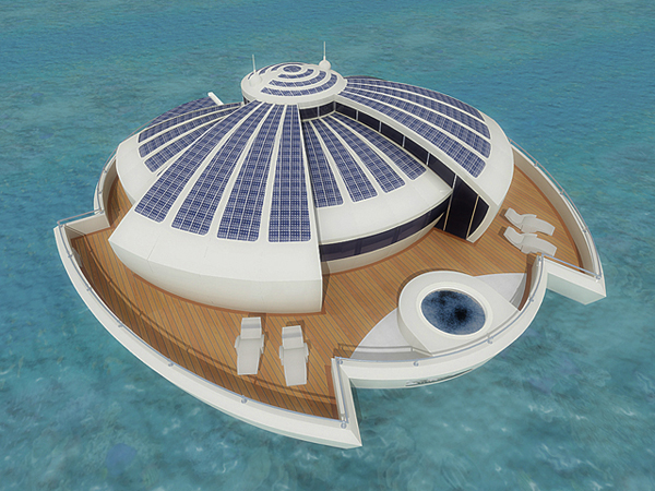 Solar-powered floating resort