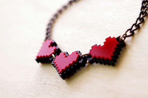 zelda pixel heart jewelry by nastalgame image 1