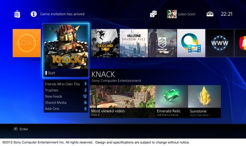 PlayStation 4 user interface image 1