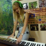 Lara playing piano
