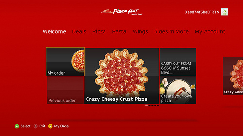 Pizza Hut app Xbox 360 image 1