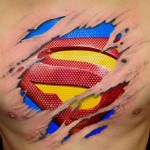 Torn Chest Superman Tattoo