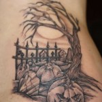 Graveyard Pumpkin Tattoo