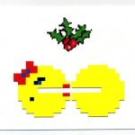 8-Bit Pacman Mistletoe Christmas Love Card