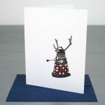 Doctor Who Dalek Reindeer Christmas Holiday Letterpress Card