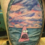 Surprised Patrick tattoo