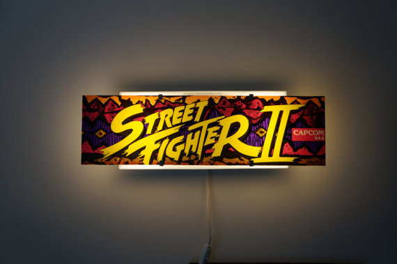 Original Street Fighter II Arcade Marquee Wall Light