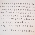 You say you love rain…