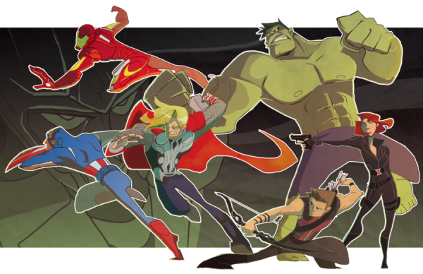 Cartoonish Avengers
