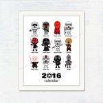2016 Calendar, Nursery Art Print. Star Wars Calendar