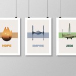 STAR WARS Inspired Original Trilogy Minimalist Movie Poster Print Set