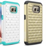 Galaxy S7 Case Diamond Studded Bling Silicone Rubber Skin Hard Case